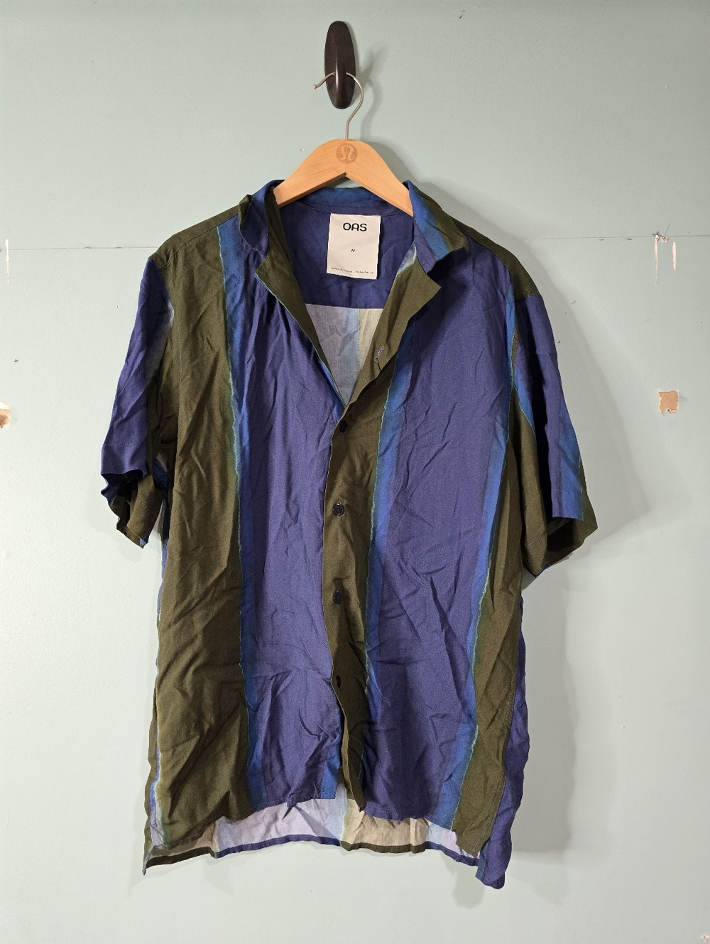OAS Murky Mist Viscose  Cabana Resort Camp Shirt Size M